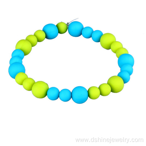 Custom Made Funny Small Silicone Beads Wristband Jewelry